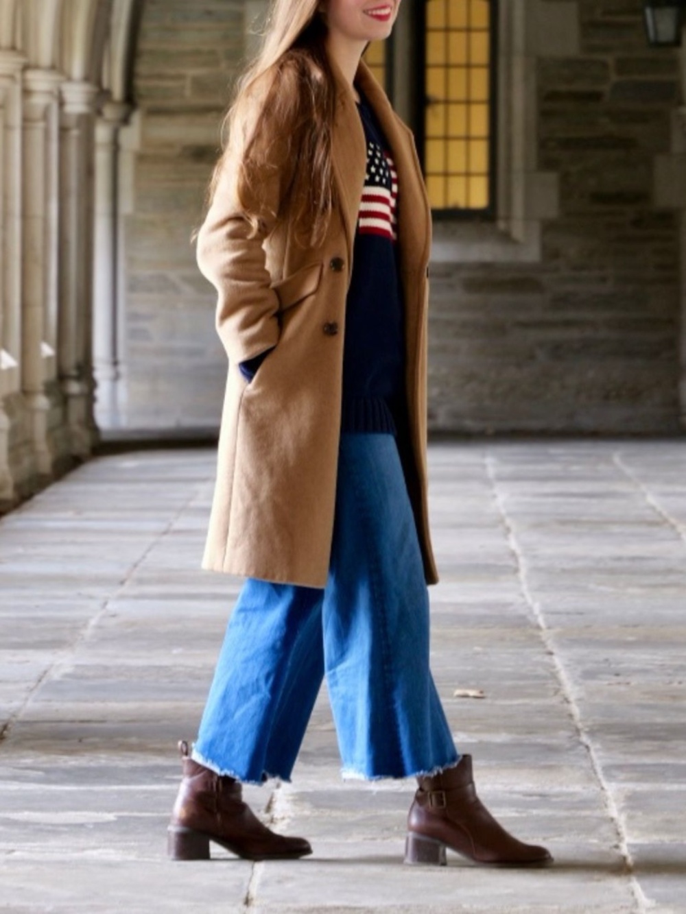 Women's Banana Republic Double Breasted Camel Wool Coat, XXS